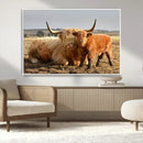 Highland Cow Canvas Wall Art Animal Print for Farm House