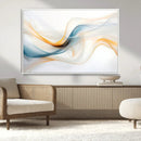 Decorative Turquoise Abstract Wave Wall Art Canvas Print