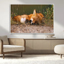 Sleeping Fox Wall Art Canvas Print, Farmhouse Wall Decor and