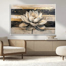 Abstract Lotus Flower Wall Art Canvas Print, Meditation Yoga