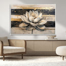 Abstract Lotus Flower Wall Art Canvas Print, Meditation Yoga