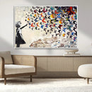 Banksy Graffiti Wall Art Canvas Print: Girl Releasing