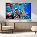Underwater Sea Turtle Wall Art Canvas Print – Vibrant Ocean