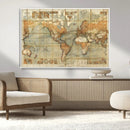 Push Pin World Map Canvas Print – Travel Tracker Wall Art