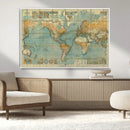 Push Pin World Map Canvas Print – Travel Tracker Wall Art