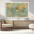 Push Pin World Map Canvas Print – Travel Tracker Wall Art