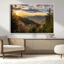 Sunrise Over the Smoky Mountains Canvas Wall Art –
