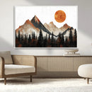 Modern Abstract Mountain Canvas Wall Art Print, Abstract