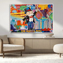 Pop Art Monopoly Man Canvas Wall Art Print - Bold and