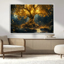 Golden Tree of Life Canvas Wall Art Print - Majestic Glowing