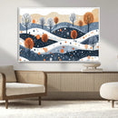 Abstract Winter Landscape Canvas Wall Art Print -  Large