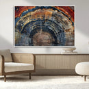 Abstract Tree Ring Wall Art, Colorful Framed Tree Ring Wall