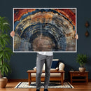 Abstract Tree Ring Wall Art Canvas Print – Colorful Framed