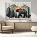 Rustic Grizzly 399 Bear and Mountain Wood Canvas Wall Art - by MyGreatCanvas | Canvas Wall Art Prints | Photo Prints & Wall Decor