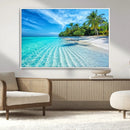 Tropical Beach Wall Art Canvas Print - Serene Ocean