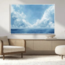 Abstract Ocean Print Artwork- Serene Blue Ocean Canvas Wall