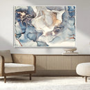 Abstract Blue and Gold Canvas Wall Art - Fluid Modern Ink