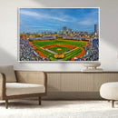 Wrigley Field Chicago Cubs Panoramic Canvas Print –