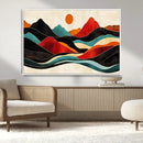 Western Wall Decor - Large Triptych Mountain Canvas - Boho