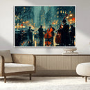 Urban Night Jazz Wall Art Canvas Print – Moody Rain-Soaked by MyGreatCanvas | Canvas Wall Art Prints | Photo Prints & Wall Decor