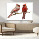 Cardinal Canvas Wall Art - Male and Female Cardinal Print -