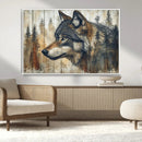 Rustic Wolf Wall Art Canvas Print – Vintage Woodland