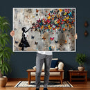 Butterfly Girl Wall Art – Vibrant Street Style Canvas Print,