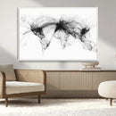 Flight Routes Air Traffic Map Canvas Wall Art - Framed -