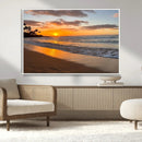 Sunset Wall Art Print - Stunning Beach Sunset Canvas Artwork
