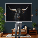 Majestic Longhorn Bull Wall Art Canvas Print – Dark by MyGreatCanvas | Canvas Wall Art Prints | Photo Prints & Wall Decor