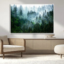 Misty Forest Wall Art Canvas Print – Framed Foggy Mountain