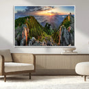Mountain Sunset Panoramic Wall Art Canvas Print – Framed