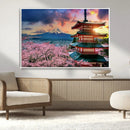 Mount Fuji Cherry Blossom Wall Art Canvas Print – Framed