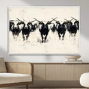 Texas Longhorn Wall Art – Framed Black White Cattle Canvas by MyGreatCanvas | Canvas Wall Art Prints | Photo Prints & Wall Decor