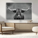 Texas Longhorn Wall Art Canvas Print – Framed Western Bull