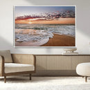 Ocean Sunset Wall Art Canvas Print – Framed Sandy Shore