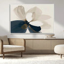 Minimal Flower Wall Art Canvas Print – Framed Beige Bloom