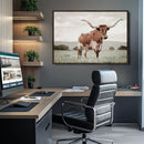 Texas Longhorn Wall Art Canvas Print – Framed Spotted Cattle by MyGreatCanvas | Canvas Wall Art Prints | Photo Prints & Wall Decor
