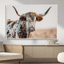 Texas Longhorn Wall Art – Framed Speckled Cow Canvas by MyGreatCanvas | Canvas Wall Art Prints | Photo Prints & Wall Decor