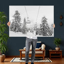 Ski Lift Wall Art – Framed Snowy Mountain Canvas Artwork by MyGreatCanvas | Canvas Wall Art Prints | Photo Prints & Wall Decor