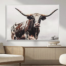 Texas Longhorn Wall Art Canvas Print – Framed Spotted Bull by MyGreatCanvas | Canvas Wall Art Prints | Photo Prints & Wall Decor