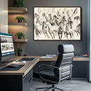 Running Horses Wall Art Canvas Print – Framed Galloping Herd