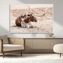 Texas Longhorn Wall Art Canvas Print – Framed Resting Bull by MyGreatCanvas | Canvas Wall Art Prints | Photo Prints & Wall Decor