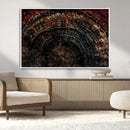 Dark Wood Ring Wall Art Canvas Print – Framed Abstract Tree