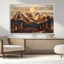 Wood Mountain Landscape Wall Art Canvas Print – Framed