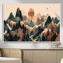 Wood Mountain Landscape Wall Art Canvas Print – Framed