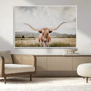 Texas Longhorn Wall Art Canvas Print – Framed Western Cow