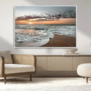 Ocean Sunset Wall Art Canvas Print – Framed Beach Waves