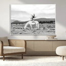 White Horse Wall Art Canvas Print – Framed Woman Rider