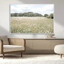 Charming Daisy Field Wall Art Canvas Print – Framed Pastel
